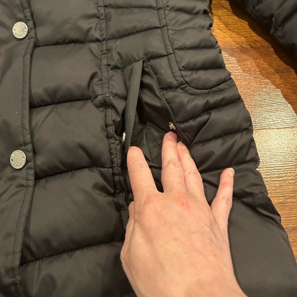 Betsey Johnson Puffer Jacket Women's Size Small Black Zip/Button Parka Coat - Picture 5 of 9